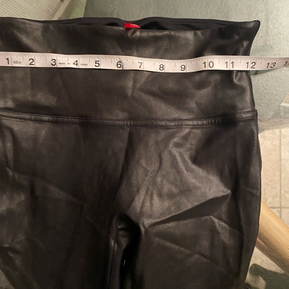 SPANX Black Metallic Faux Leather Lift Core Compression High Waist Leggings M - Picture 16 of 16